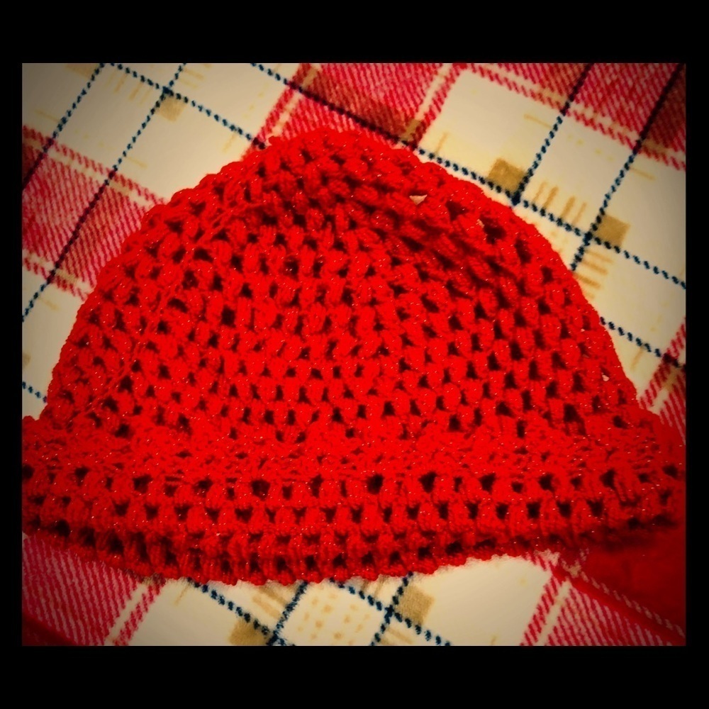 Red Handmade knit hat